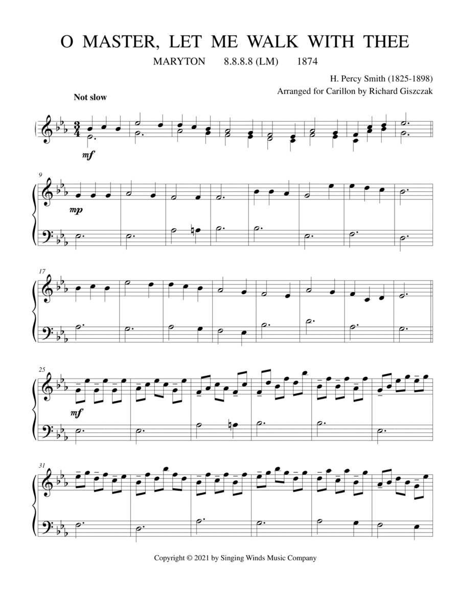 O Master, Let Me Walk with Thee  (MARYTON) (arr. Richard Giszczak)