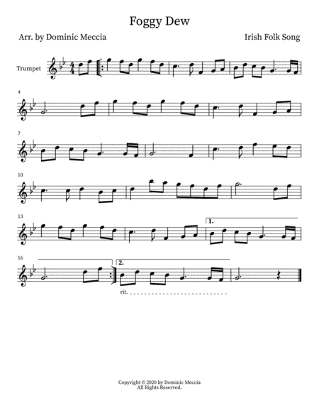 Foggy Dew (arr. Dominic Meccia)