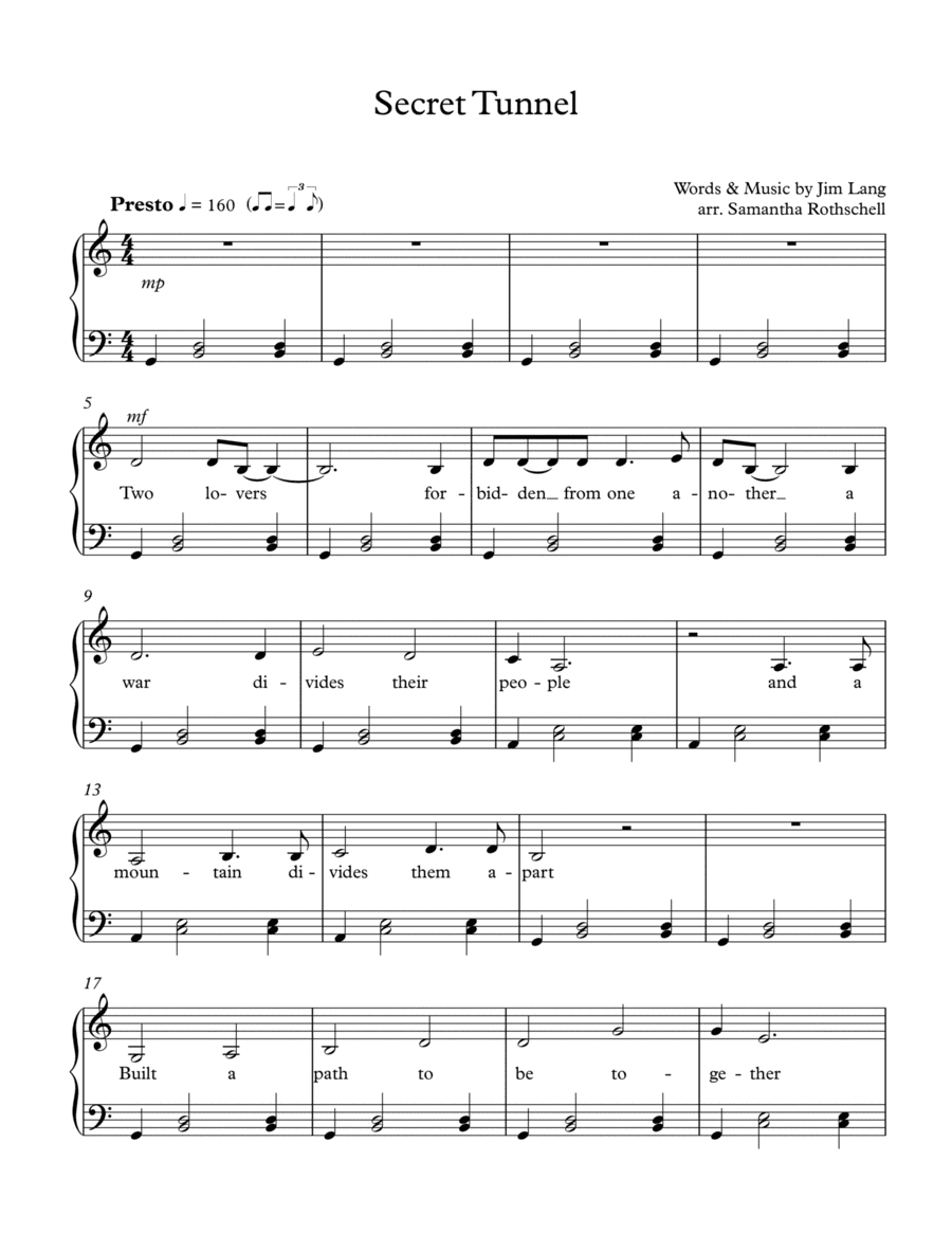 Secret Tunnel (arr. Samantha Rothschell)