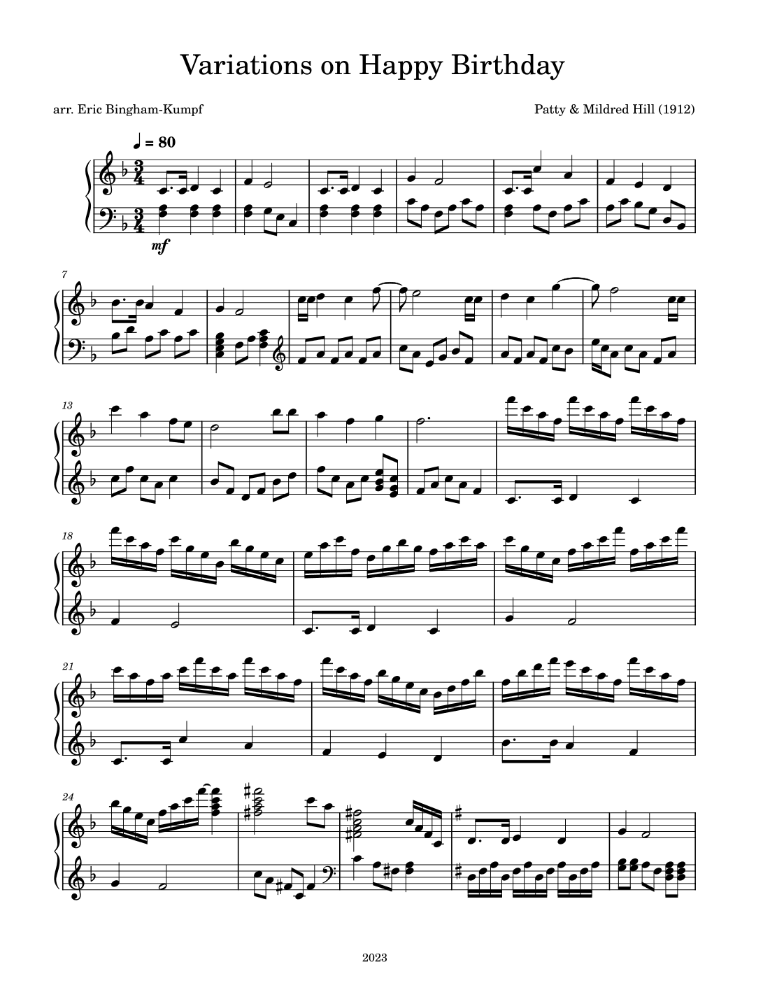 Variations on Happy Birthday