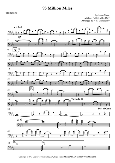 93 Million Miles (arr. P.H. Damasceno)
