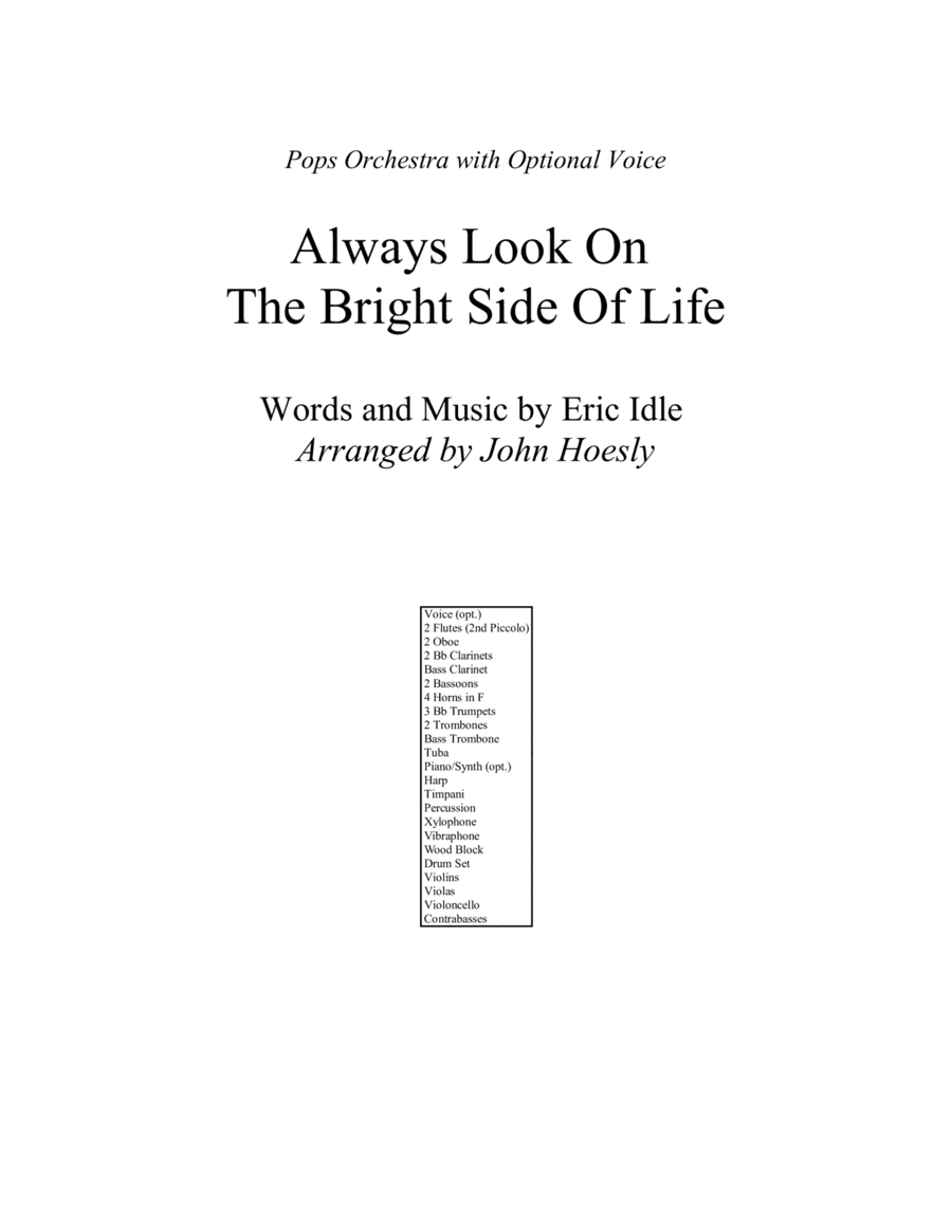 Always Look On The Bright Side Of Life (arr. John Hoesly)