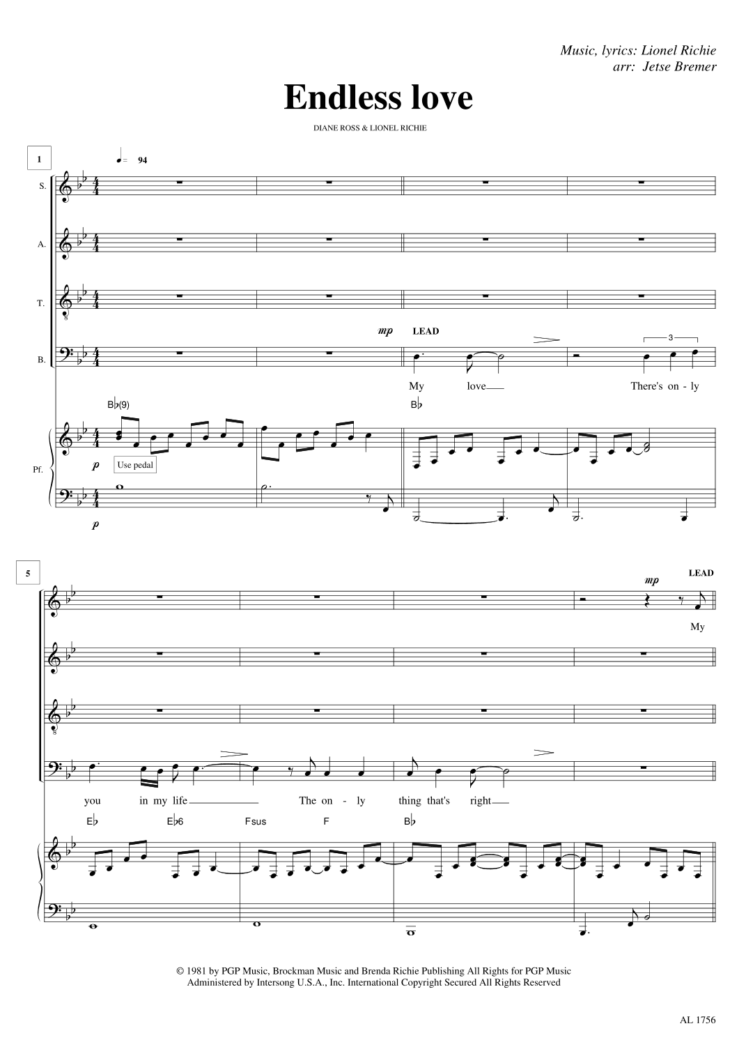 Endless Love (arr. Jetse Bremer)