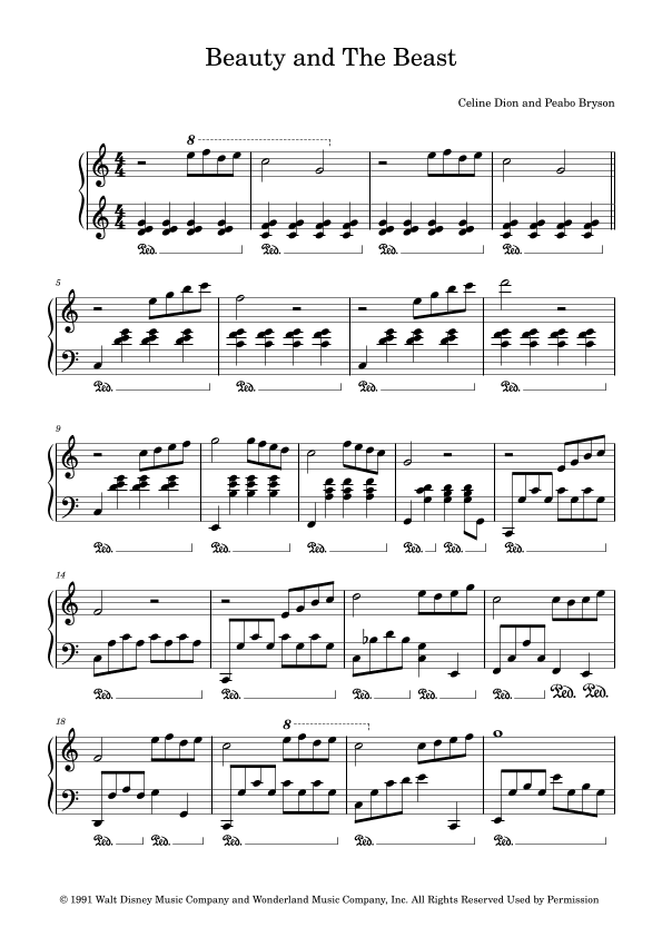 Beauty And The Beast (arr. Sherlene Qua)