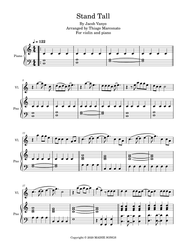 Stand Tall (arr. Thiago Marconato)