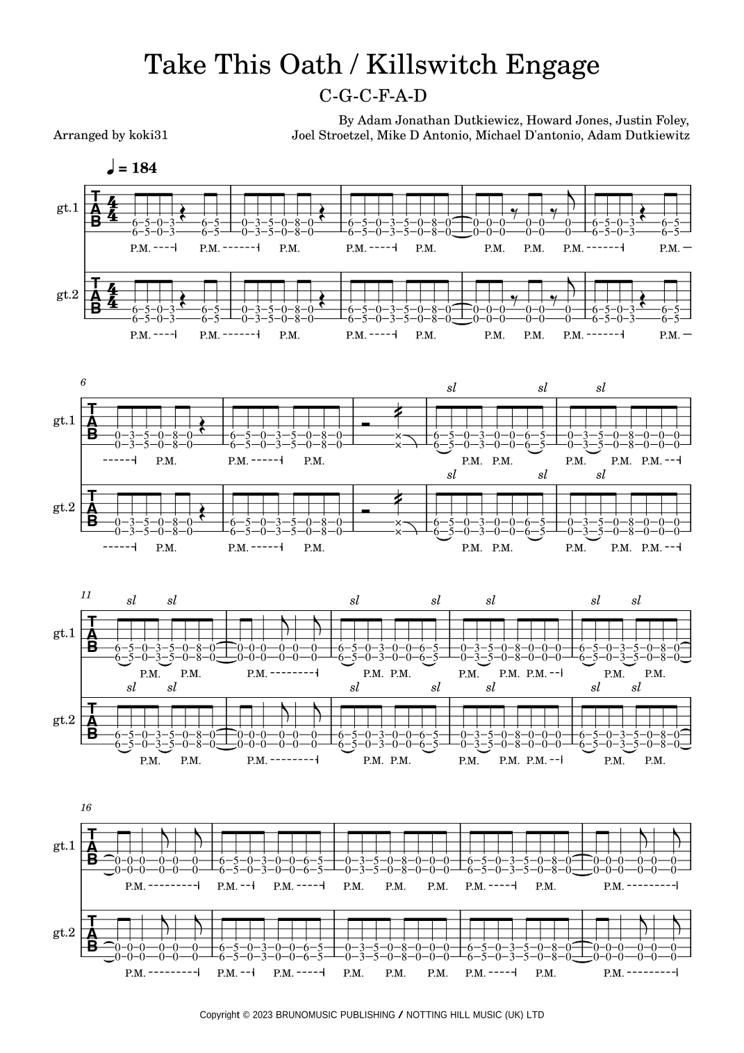 Take This Oath (arr. koki31)