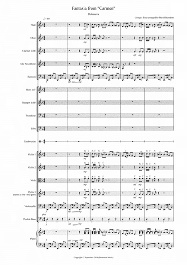 Habanera (Fantasia from Carmen) for School Orchestra (arr. David Burndrett)