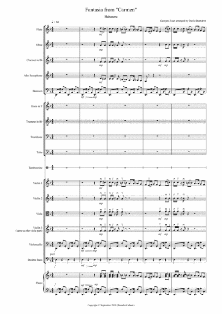 Habanera (Fantasia from Carmen) for School Orchestra (arr. David Burndrett)
