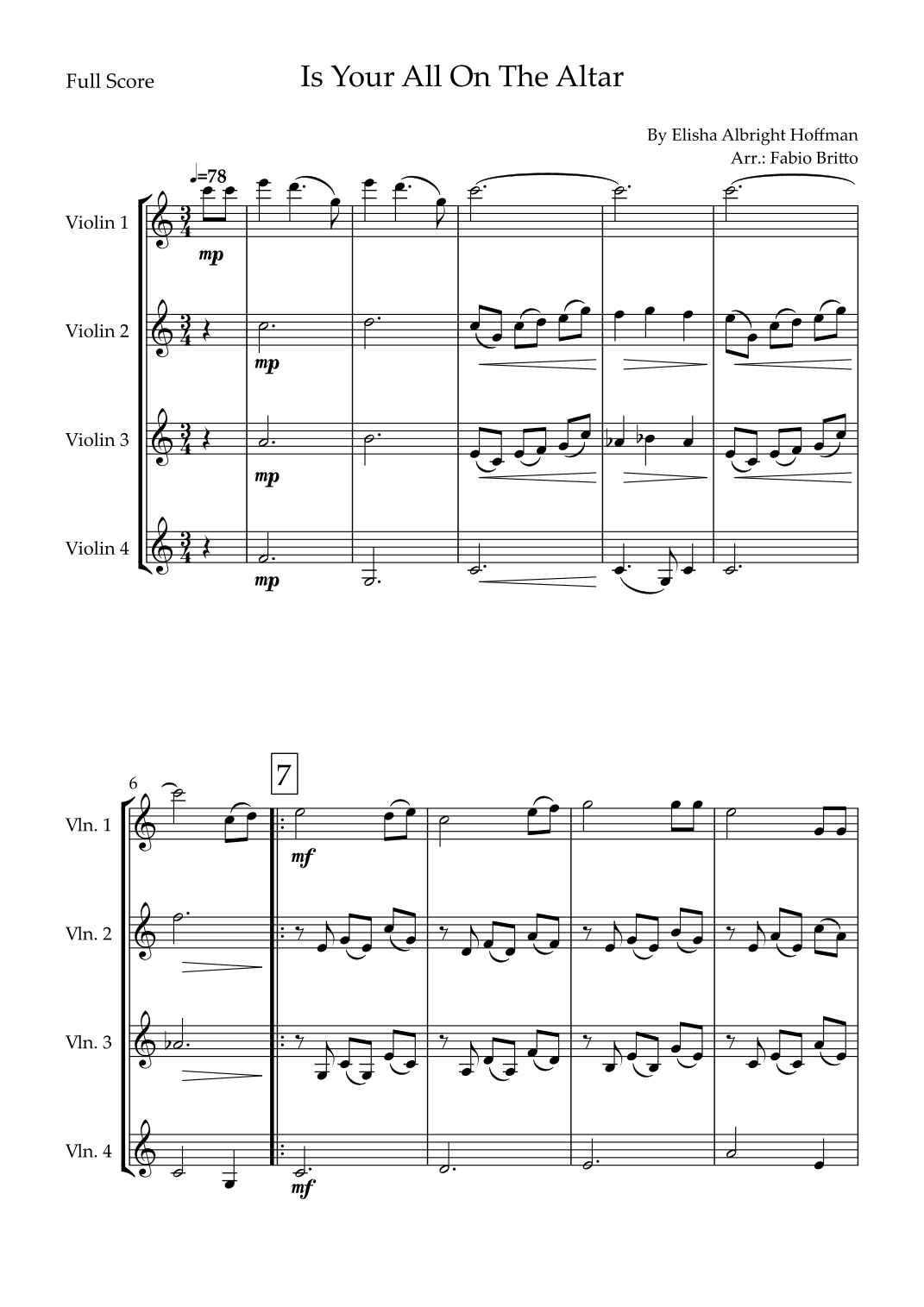 Is Your All On The Altar? (arr. Fabio Britto)