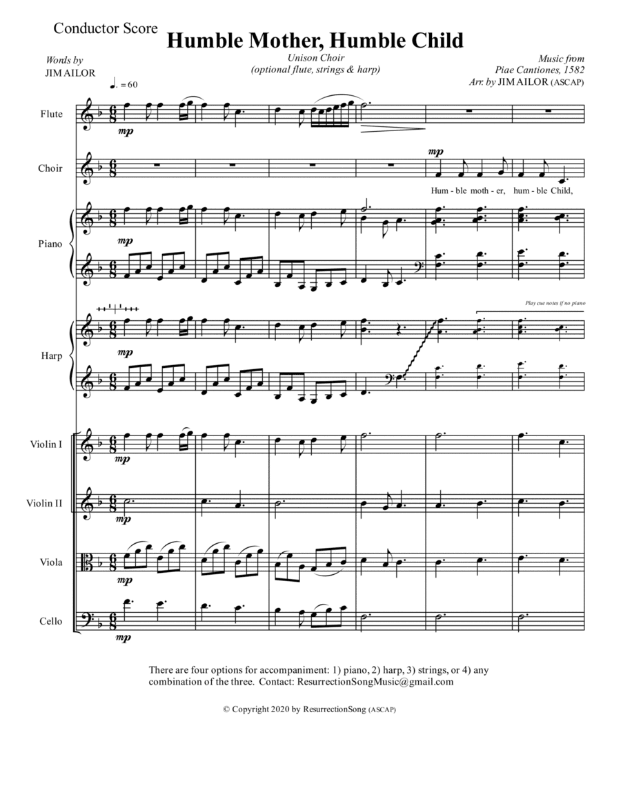 Humble Mother, Humble Child (Conductor Score) (arr. Jim Ailor)