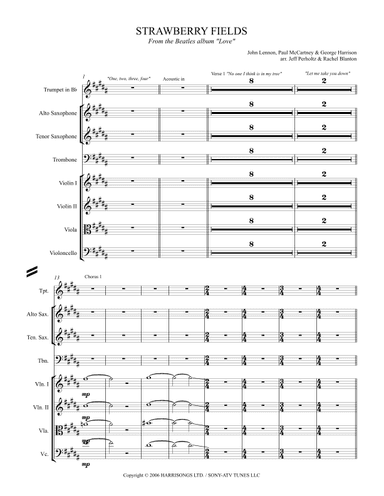 Strawberry Fields Forever   (love Version) (arr. Jeff Perholtz & Rachel Blanton)