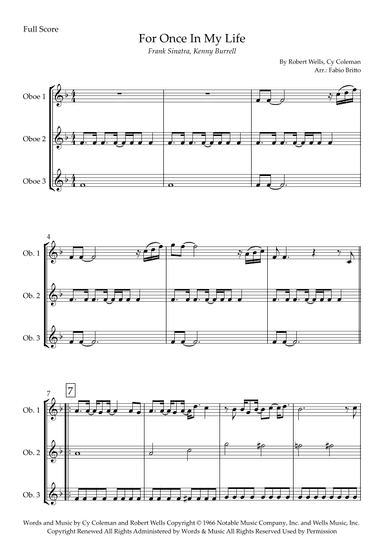 For Once In My Life (arr. Fabio Britto)