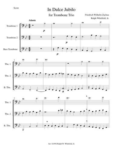 Indulce Jubilo for Trombone Trio (arr. Ralph W. Whitfield, Jr.)