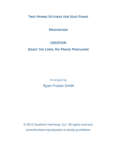 MEDITATION and CREATION (arr. Ryan Frasier Smith)