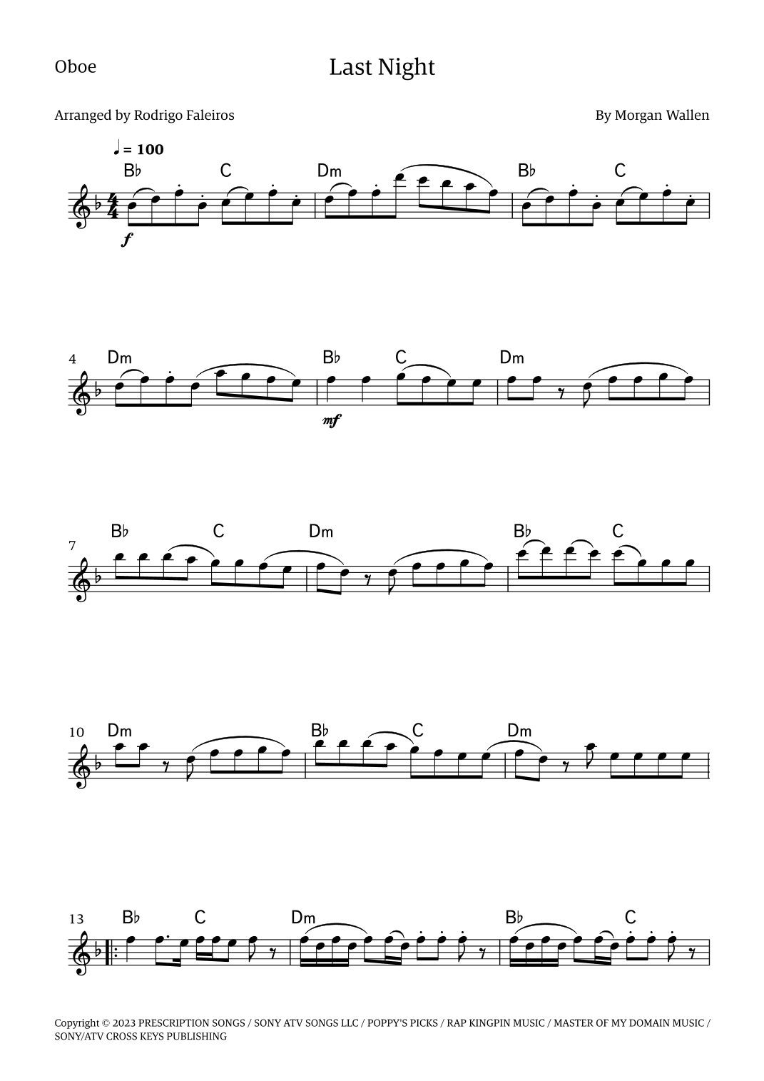 Last Night (arr. Rodrigo Faleiros)