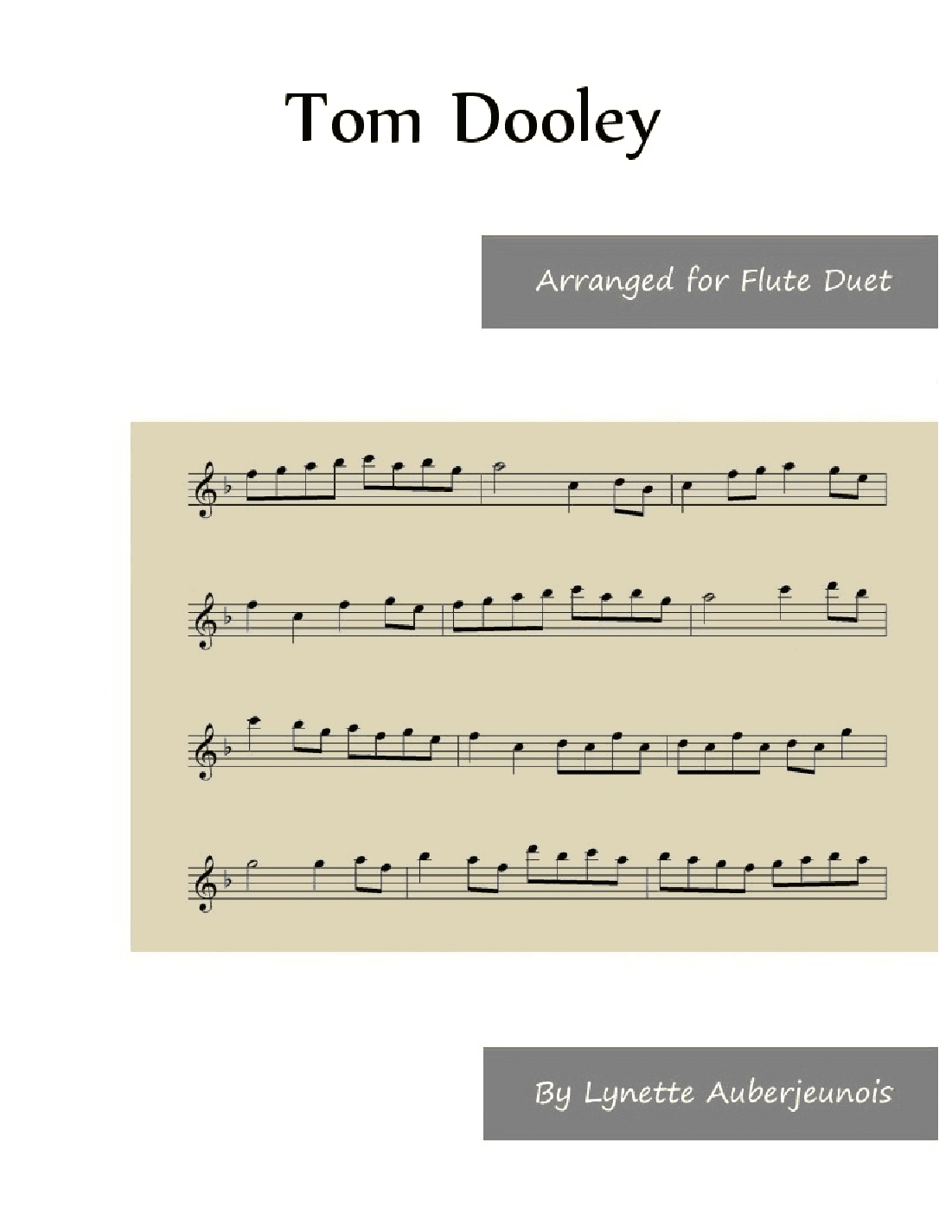 Tom Dooley - Flute Duet (arr. Lynette Auberjeunois)
