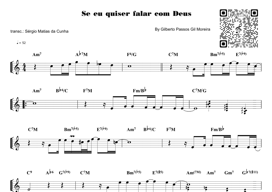 Se Eu Quiser Falar Com Deus (arr. Piano)