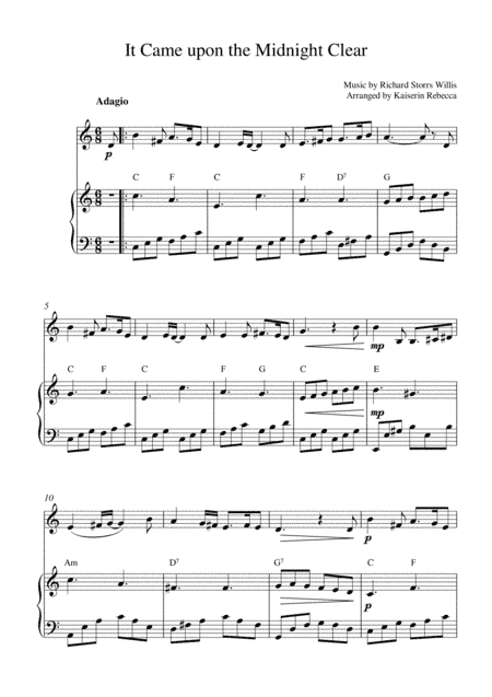 It Came upon the Midnight Clear (arr. Kaiserin Rebecca)