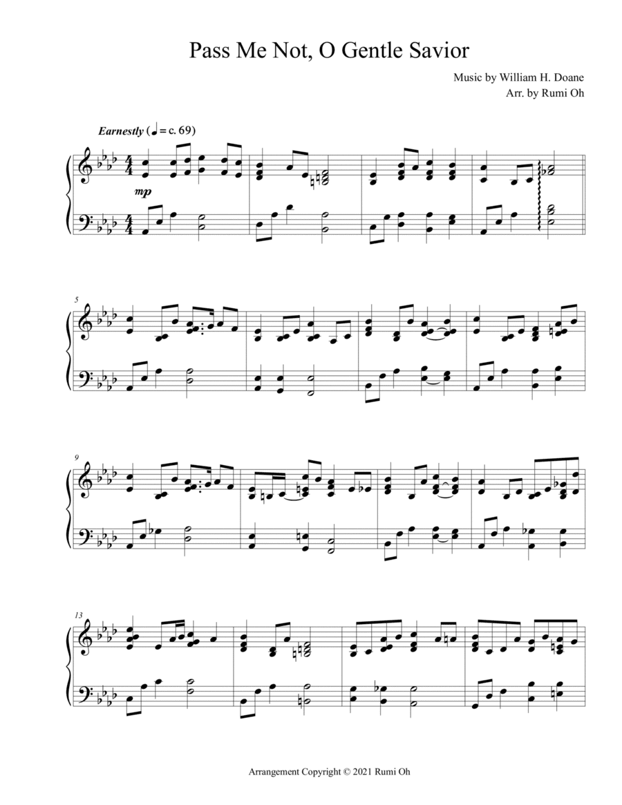 Pass Me Not, O Gentle Savior (Hymn Arrangement for Advanced Solo Piano in "Father's Love") (arr. Rumi Oh)