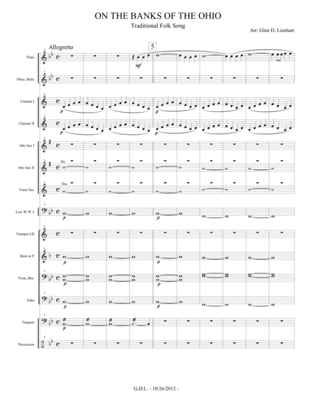 On the Banks of the Ohio - Extra Score (arr. Glen D. Lienhart)