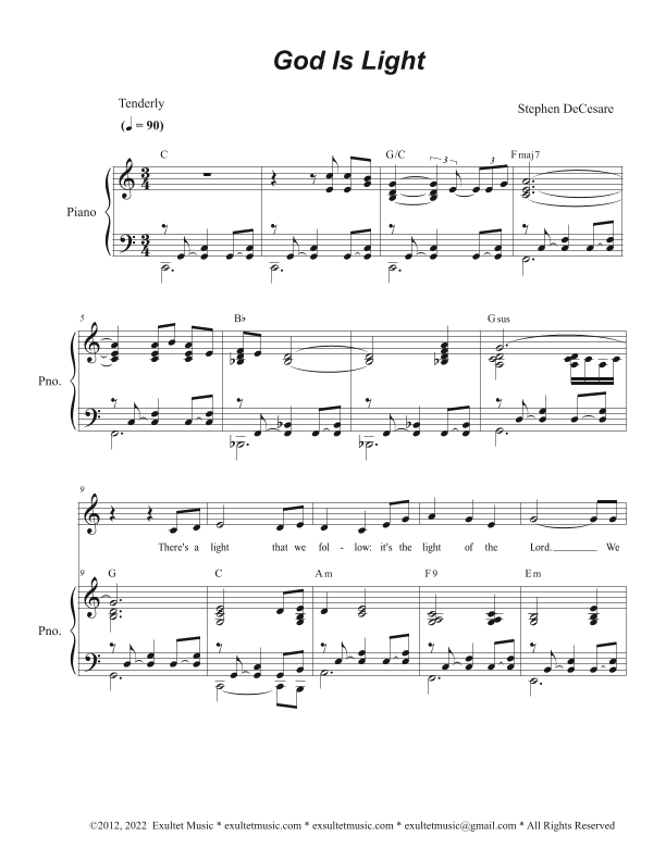 God Is Light (Unison choir - Medium Key)