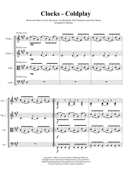 Clocks (arr. Marmpy)