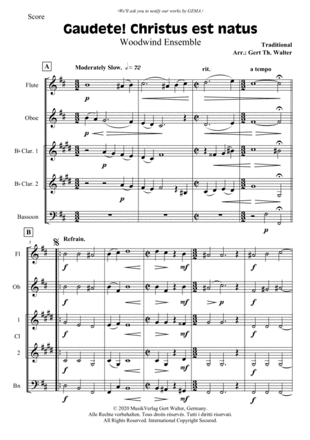 Gaudete! Christus Est Natus (arr. Gert Th. Walter)