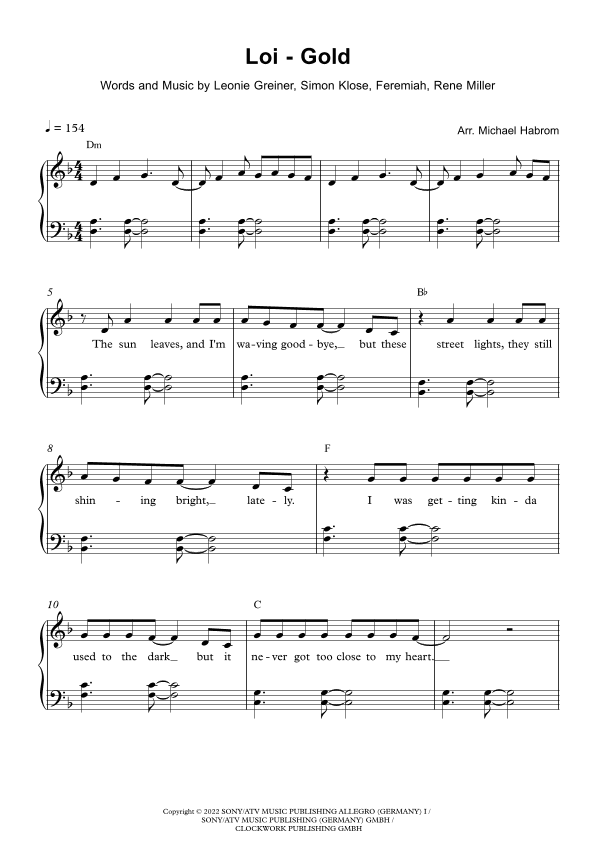 Weight In Gold (arr. Michael Habrom)