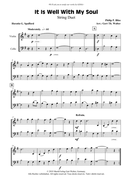 It Is Well With My Soul (arr. Gert Th. Walter)