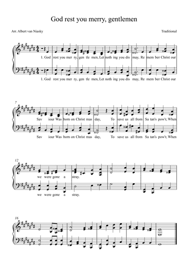 God rest you merry, gentlemen_E# minor key (arr. Albert van Niasky)
