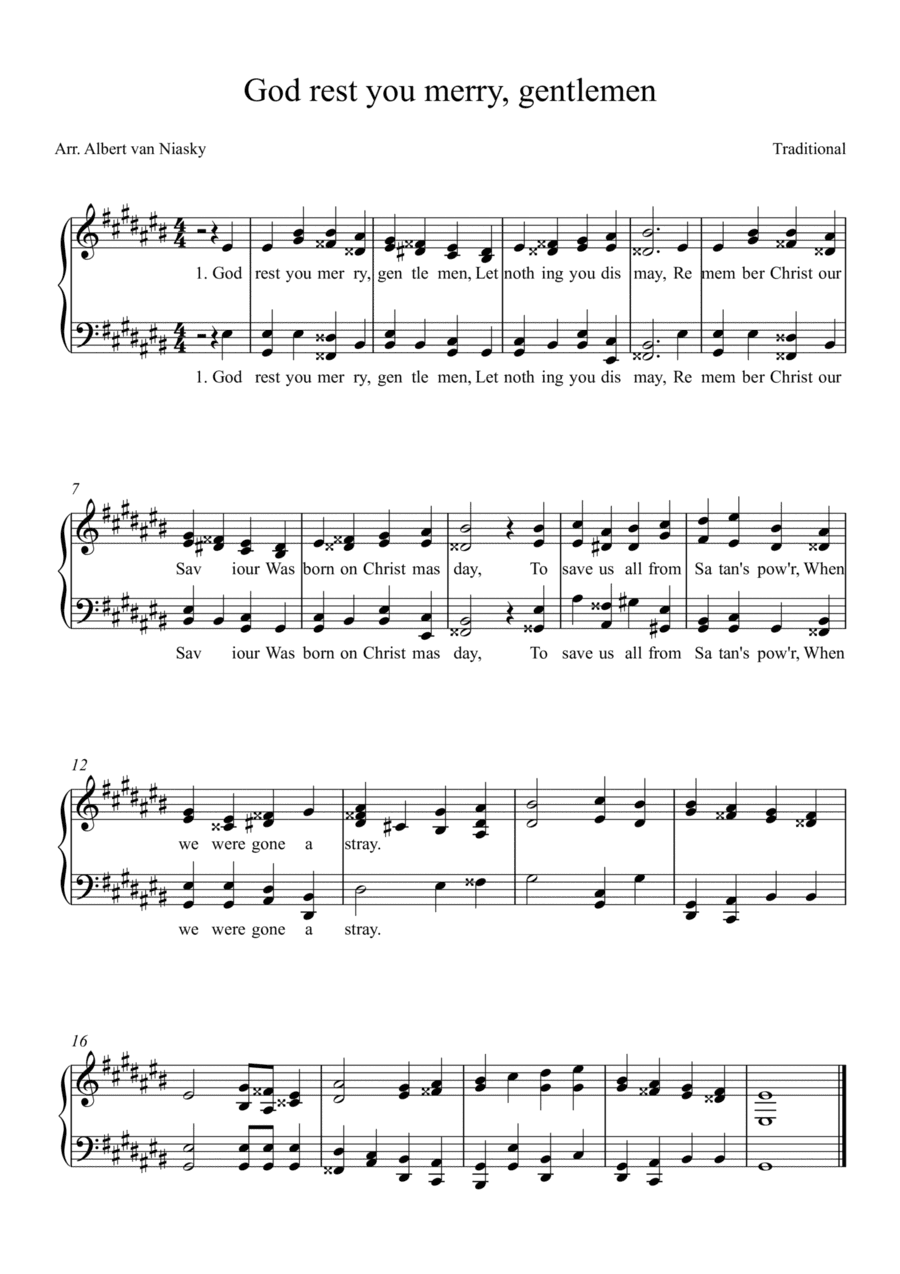 God rest you merry, gentlemen_E# minor key (arr. Albert van Niasky)