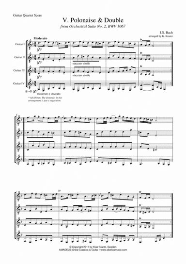 Polonaise Suite 2 BWV 1067 for guitar quartet (arr. K. Krantz)