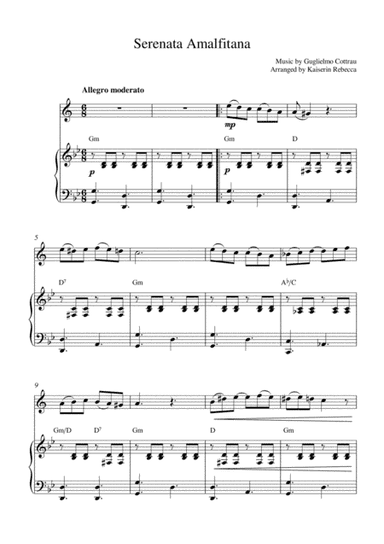 Serenata Amalfitana (Serenade of Amalfi) (Bb trumpet solo and piano accompaniment) (arr. Kaiserin Rebecca)