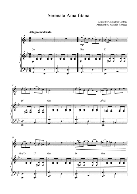 Serenata Amalfitana (Serenade of Amalfi) (Bb trumpet solo and piano accompaniment) (arr. Kaiserin Rebecca)