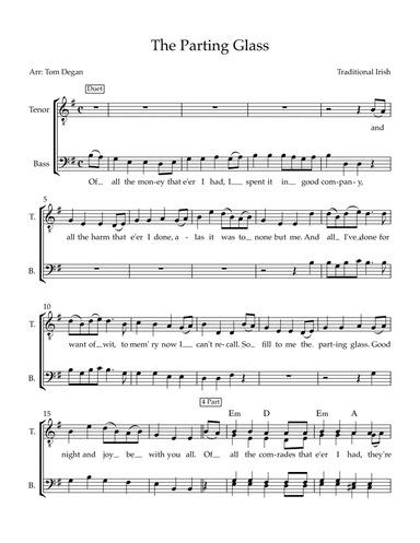 The Parting Glass (arr. Thomas Degan)