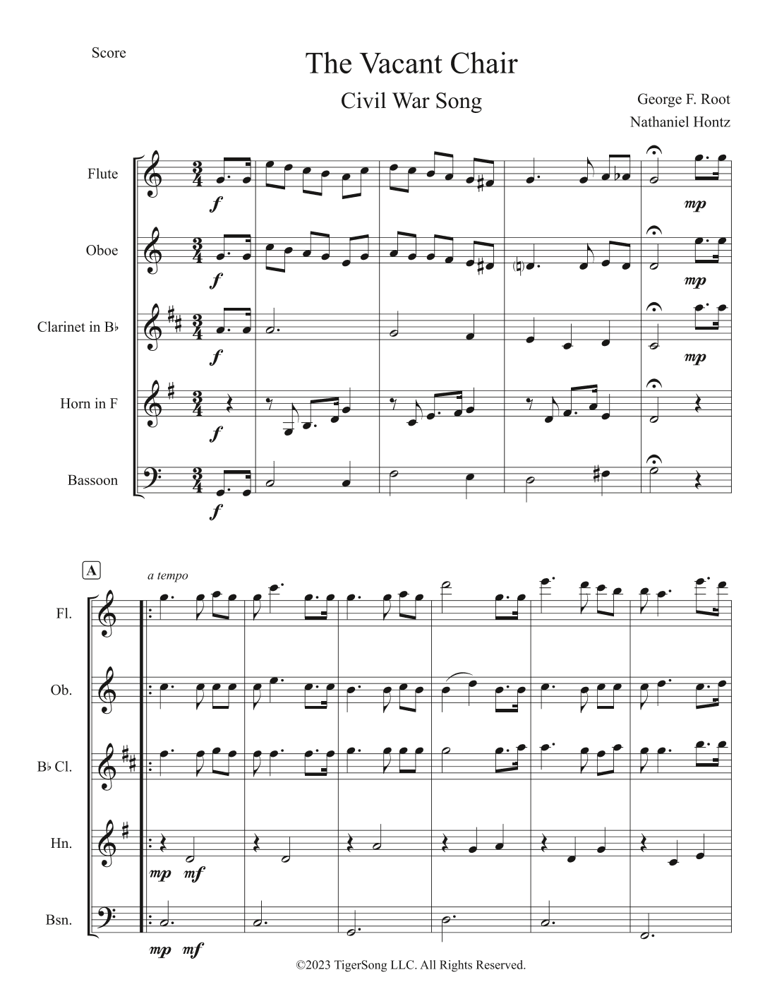 The Vacant Chair (arr. Nathaniel Hontz)
