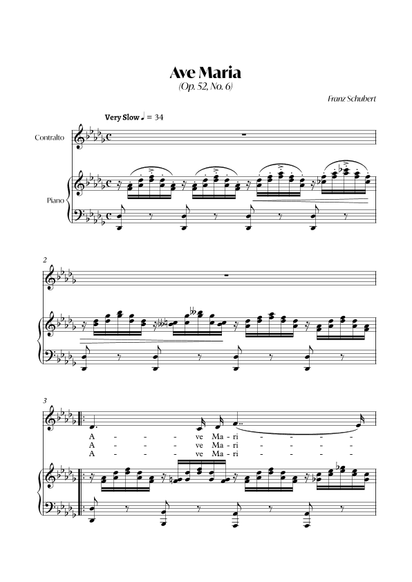 Ave Maria (Franz Schubert) - CONTRALTO_Db (arr. André Alberto Santos)