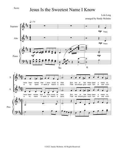 Jesus Is the Sweetest Name I Know (arr. Sandy McIntire)