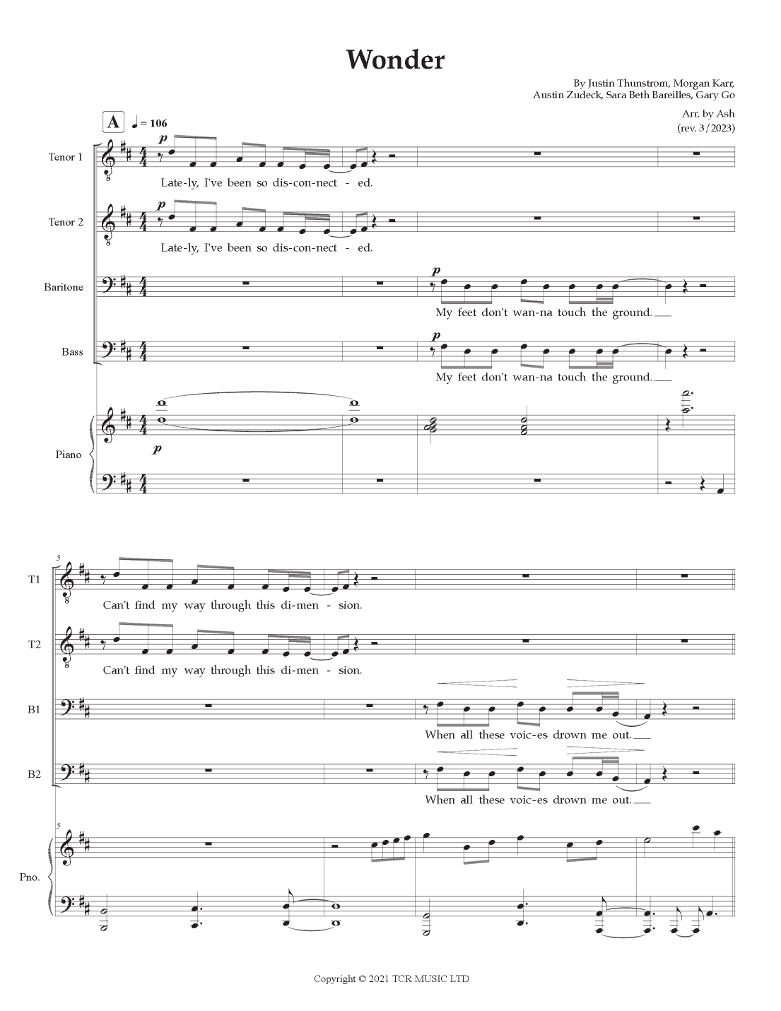 Wonder (arr. Ash)