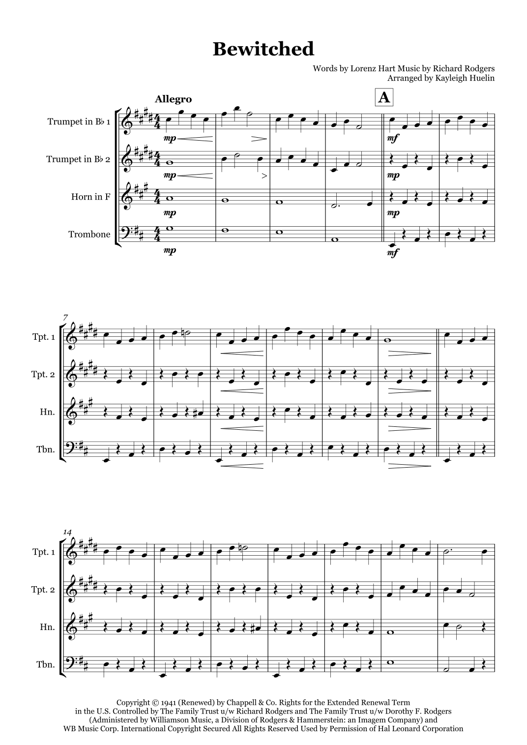 Bewitched (arr. Kayleigh Huelin)