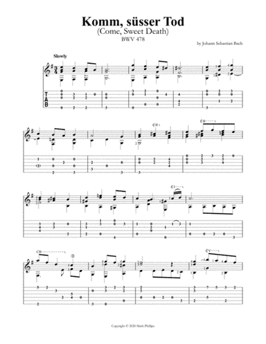 Komm, süsser Tod (Come, Sweet Death) BWV 478 (arr. Mark Phillips)