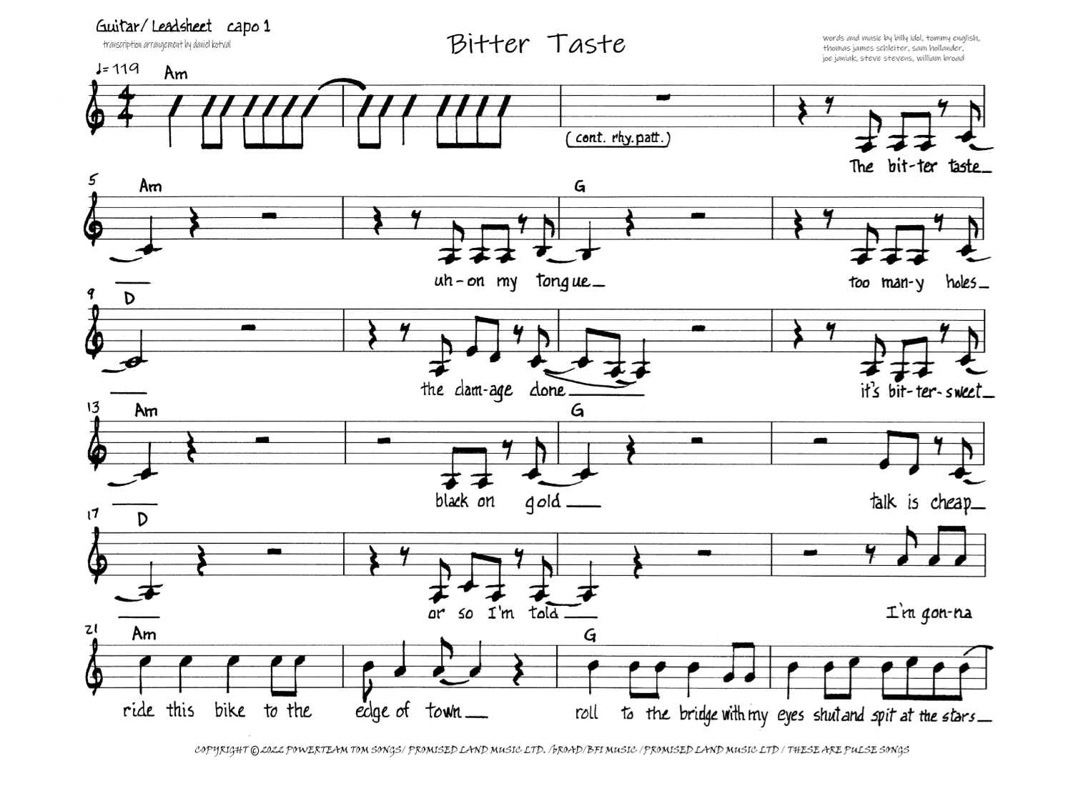 Bitter Taste (arr. Daniel Charles Kotval)