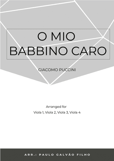 O MIO BABBINO CARO - VIOLA QUARTET (arr. Paulo Galvão Filho)