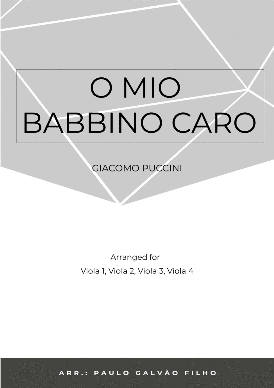 O MIO BABBINO CARO - VIOLA QUARTET (arr. Paulo Galvão Filho)