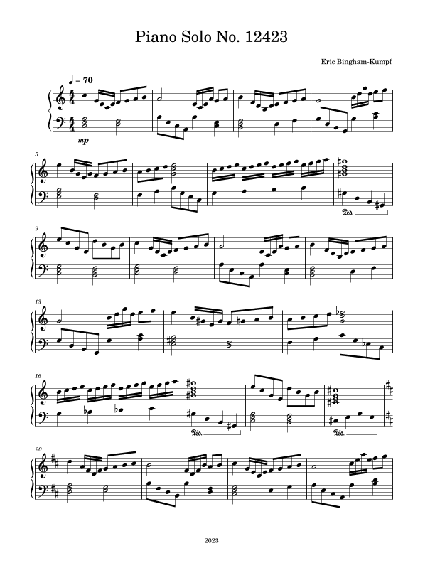 Piano Solo No.  12423