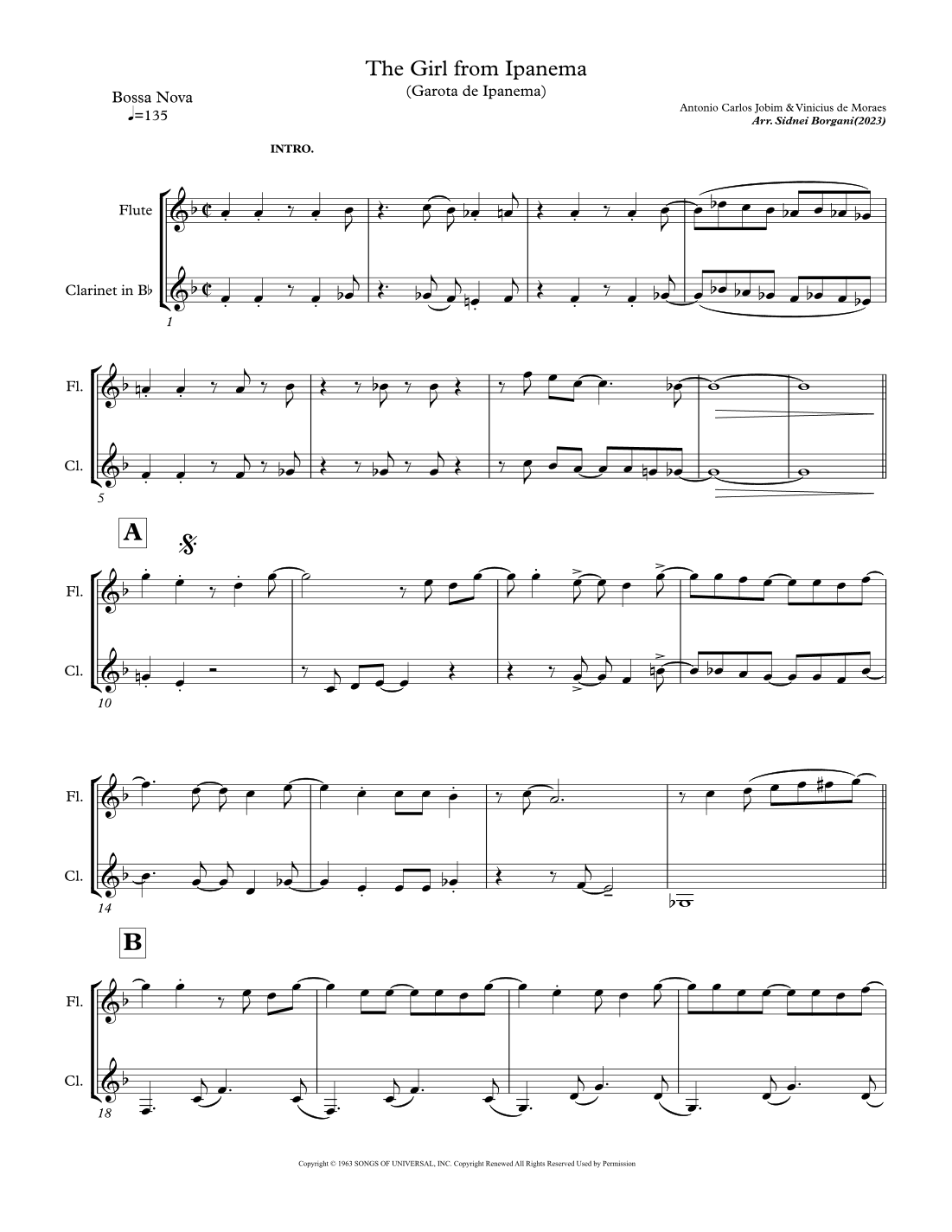 Garôta De Ipanema (arr. Sidnei Borgani)