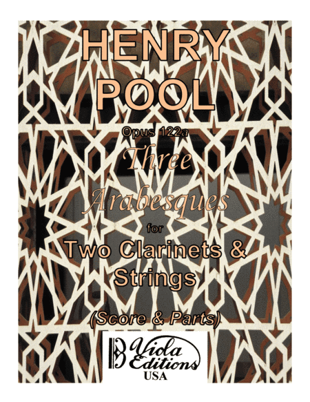 Opus 122a, Three Arabesques for Two Clarinets & Strings (Score & Parts)