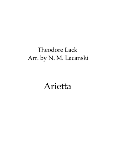 Arietta (arr. Nick Lacanski)
