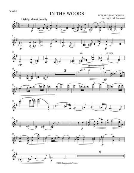 In the Woods (arr. Nick Lacanski)