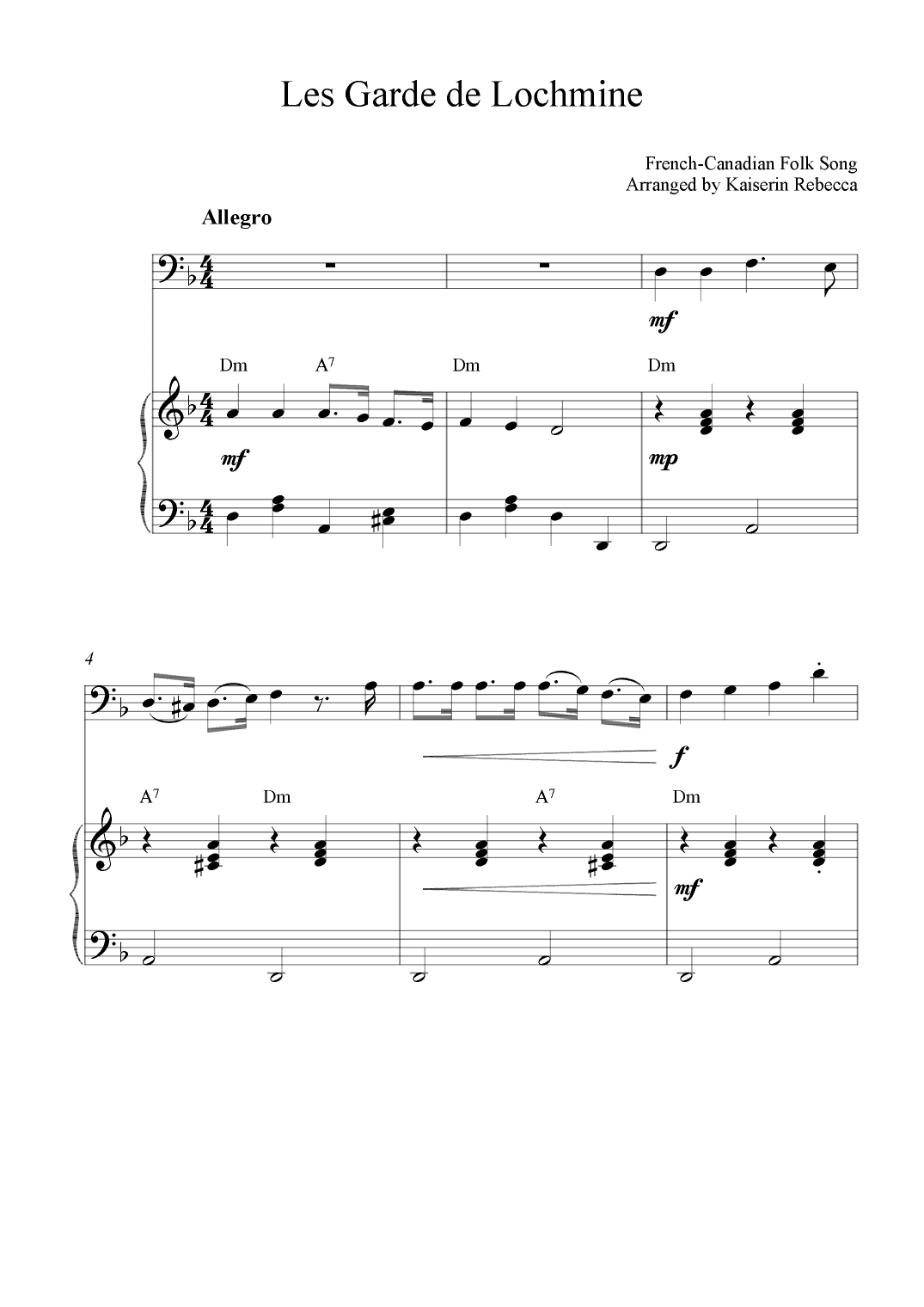 Les Garde de Lochmine (arr. Kaiserin Rebecca)